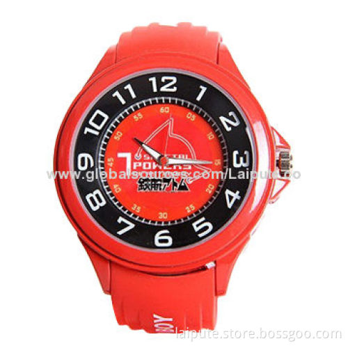 Fashionable Silicone Advertising Watch with Your Logo on Strap and DialNew